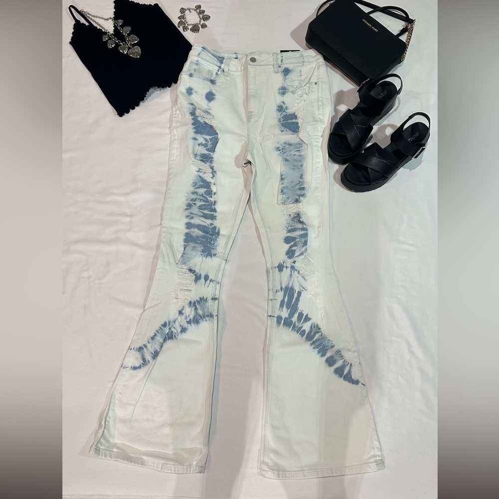 Tie-dye bellbottoms jeans